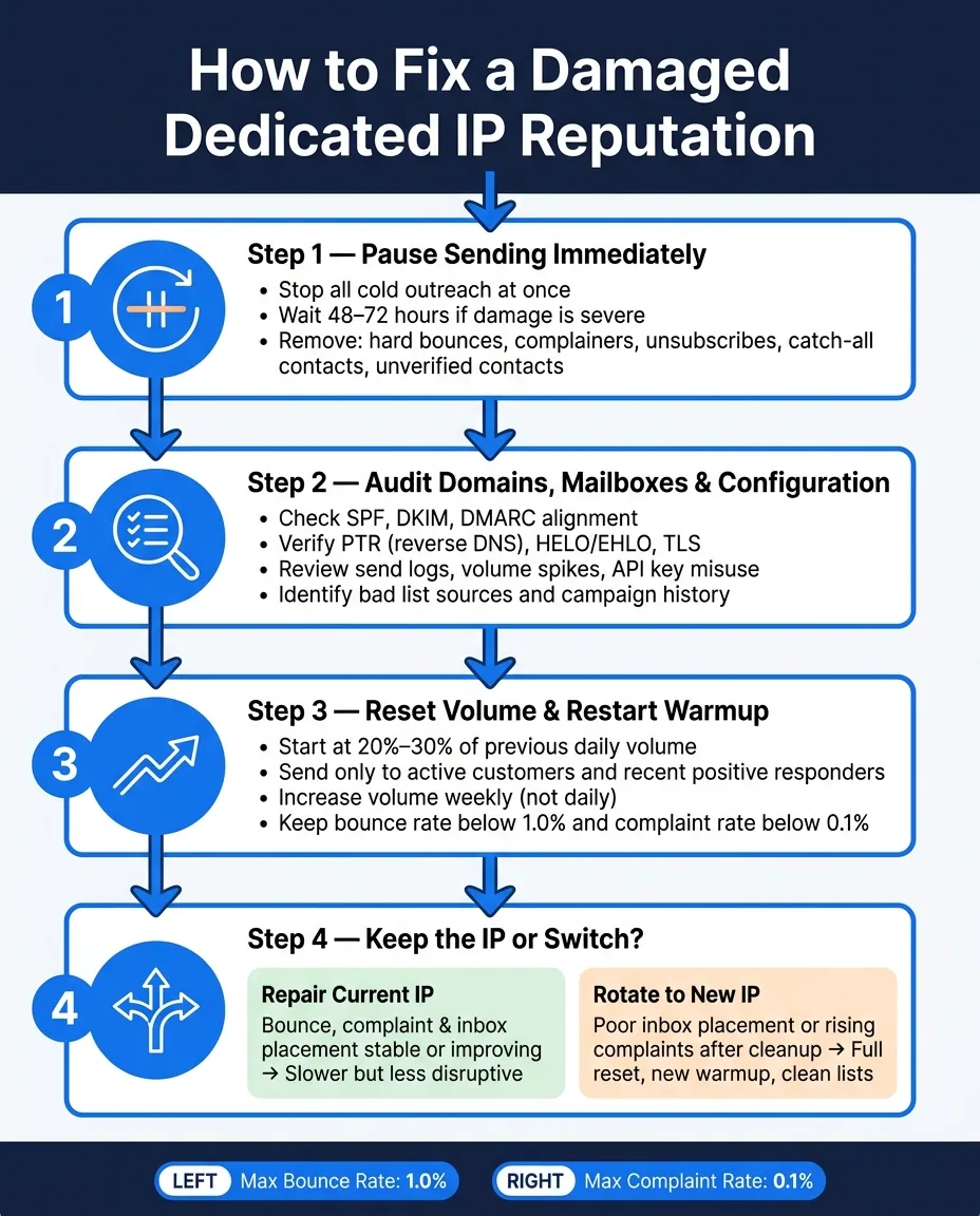 How to Fix a Damaged Dedicated IP Reputation: 4-Step Recovery Process