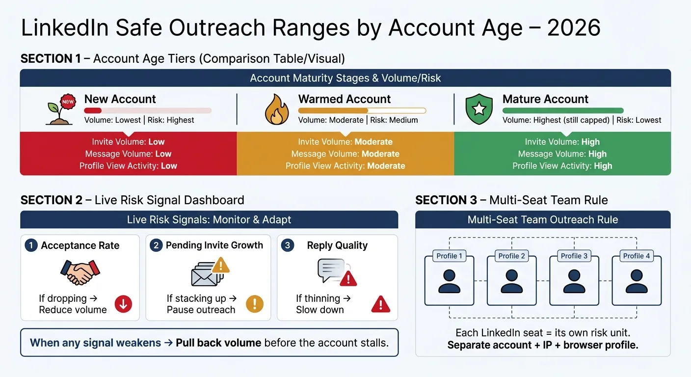 LinkedIn Outreach Risk Signals by Account Type & Activity Area (2026)
