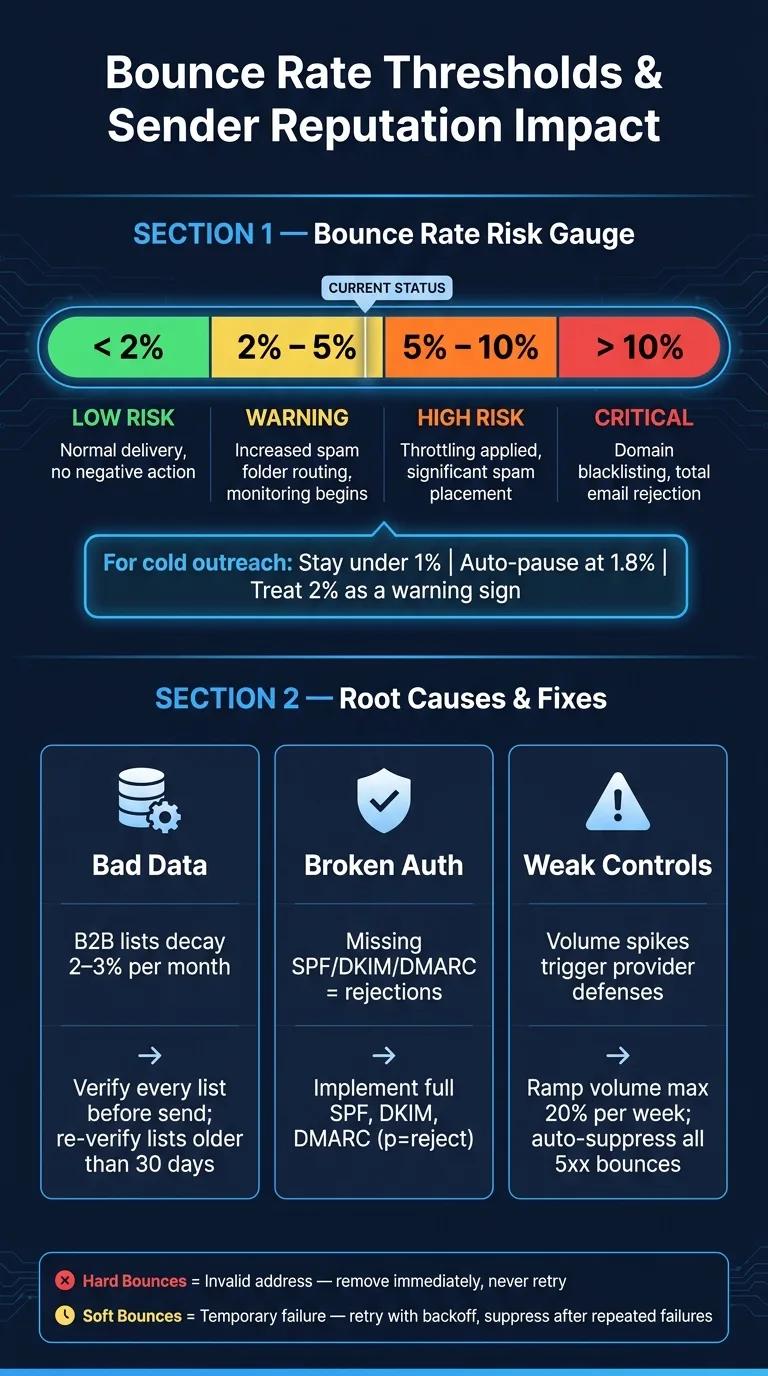 Bounce Rate Thresholds & Sender Reputation Impact