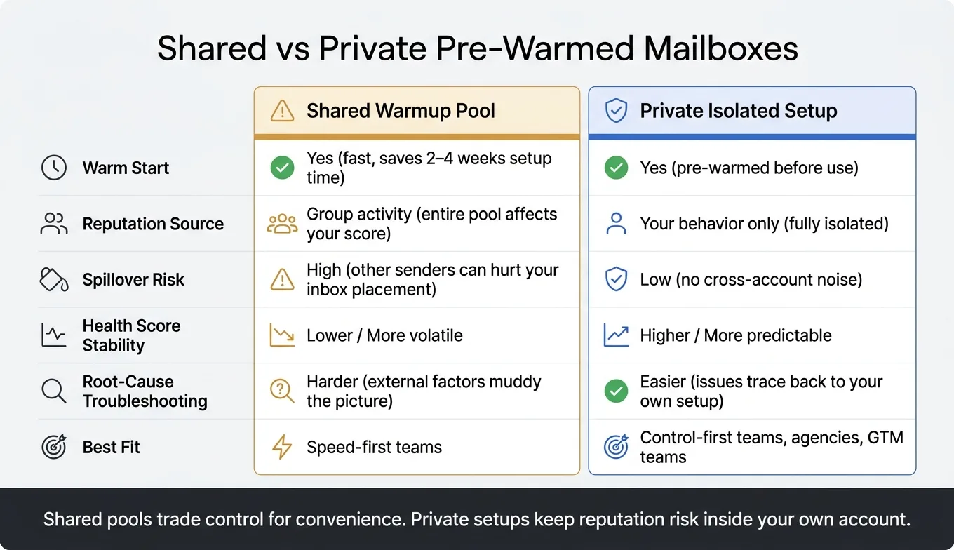 Shared vs Private Pre-Warmed Mailboxes: Key Differences