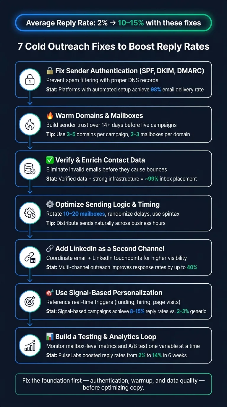 7 Cold Outreach Fixes to Boost Reply Rates from 2% to 15%