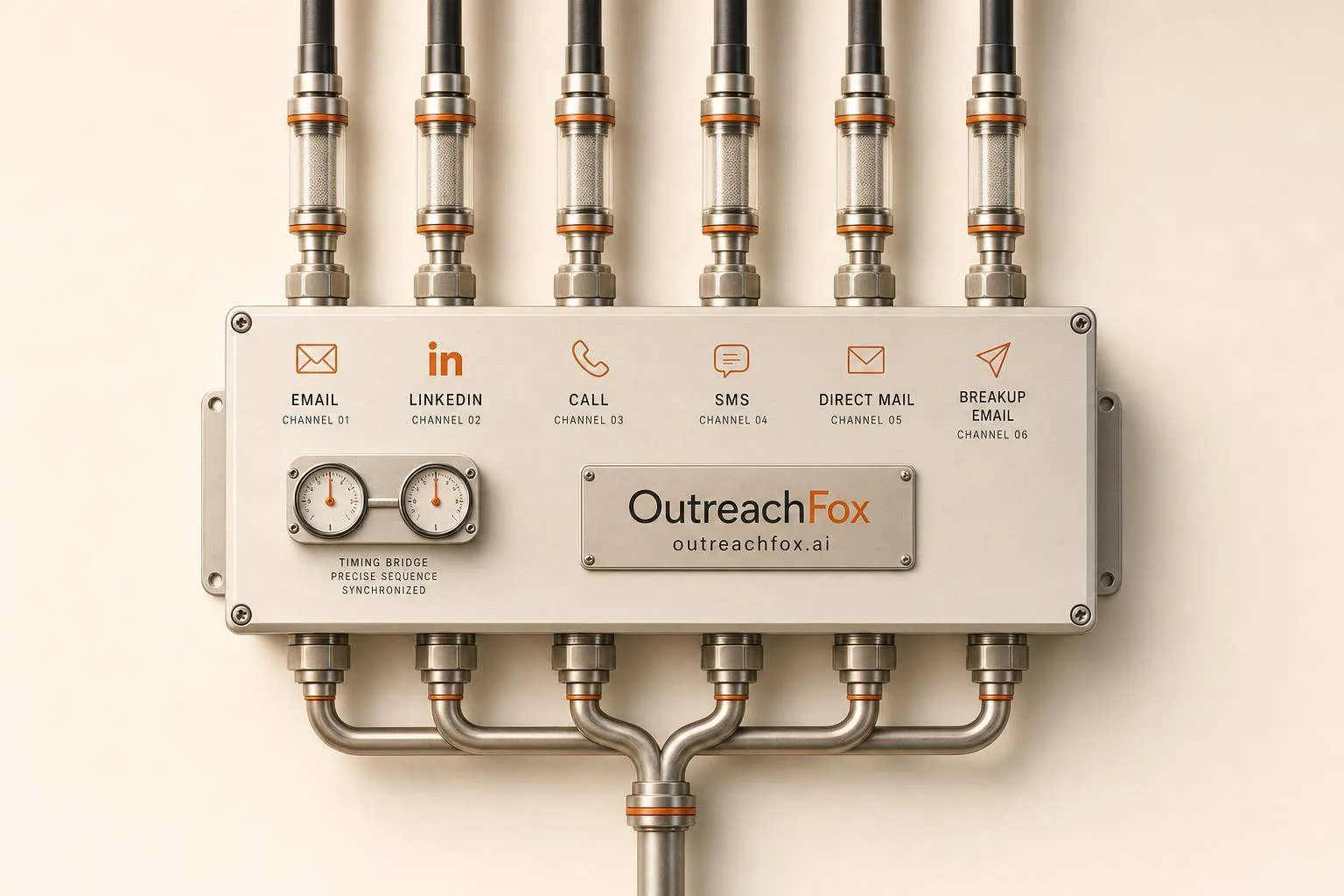 Multichannel outreach dashboard showing email LinkedIn and phone integration metrics