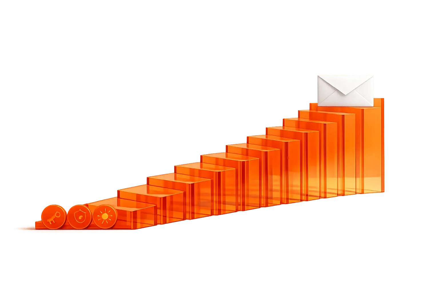 Email warmup schedule showing gradual daily sending volume increase over 21 days